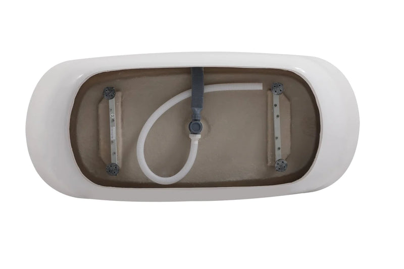 media image for coralie 67 soaking bathtub by elegant furniture bt10267gw 5 274