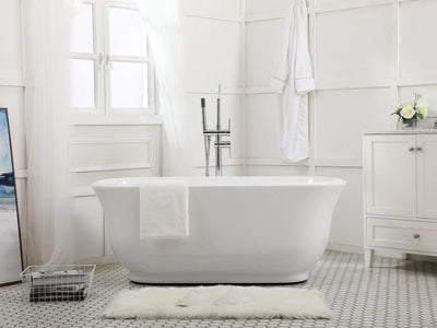 product image for coralie 59 soaking bathtub by elegant furniture bt10259gw 9 74
