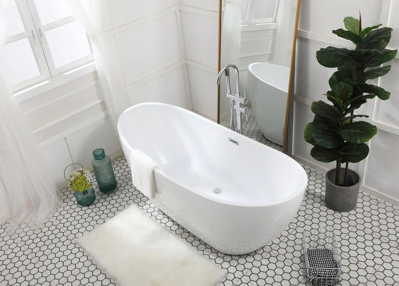 media image for ines 67 soaking bathtub by elegant furniture bt10367gw 12 241
