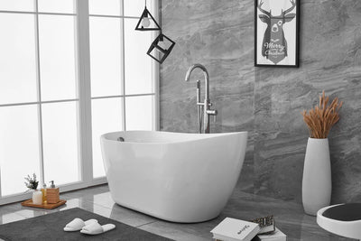 product image for chantal 54 soaking single slipper bathtub by elegant furniture bt10854gw 10 10