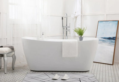 product image for harrieta 59 soaking bathtub by elegant furniture bt10459gw 9 65