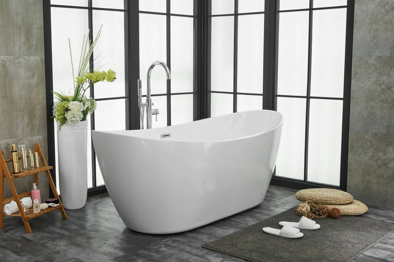 media image for ines 72 soaking double slipper bathtub by elegant furniture bt10372gw 10 251