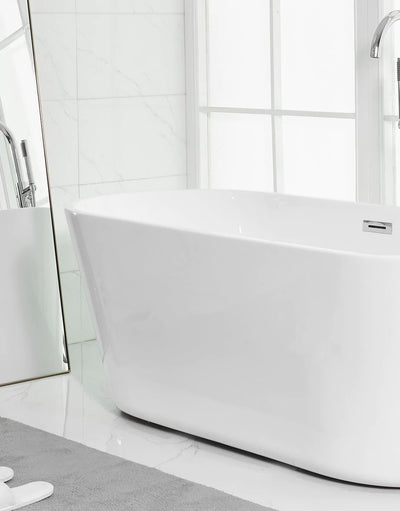 product image for odette 65 soaking roll top bathtub by elegant furniture bt10665gw 14 21