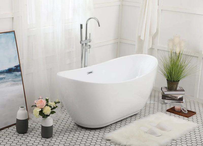 media image for ines 62 soaking bathtub by elegant furniture bt10362gw 11 219