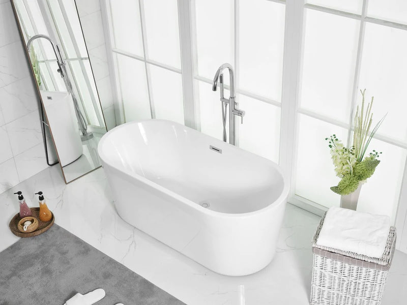 media image for odette 59 soaking roll top bathtub by elegant furniture bt10659gw 12 273