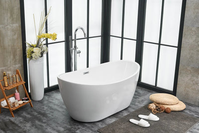 product image for ines 54 soaking double slipper bathtub by elegant furniture bt10354gw 11 81