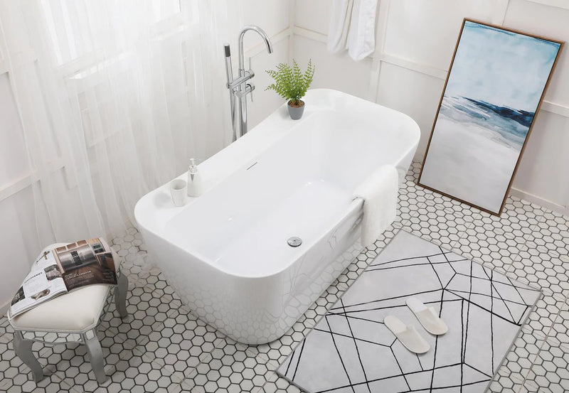media image for harrieta 59 soaking bathtub by elegant furniture bt10459gw 12 243