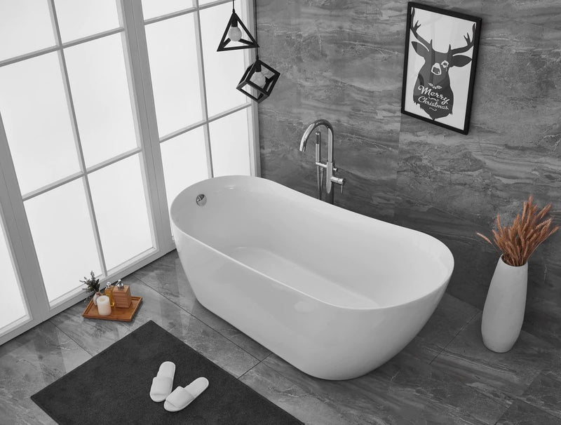 media image for chantal 70 soaking single slipper bathtub by elegant furniture bt10870gw 12 264