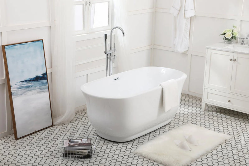 media image for coralie 59 soaking bathtub by elegant furniture bt10259gw 11 285