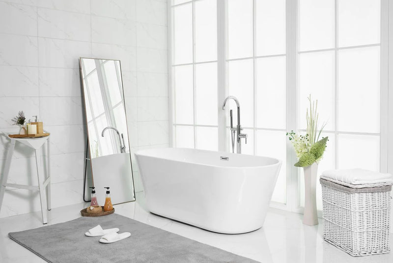 media image for odette 65 soaking roll top bathtub by elegant furniture bt10665gw 10 283