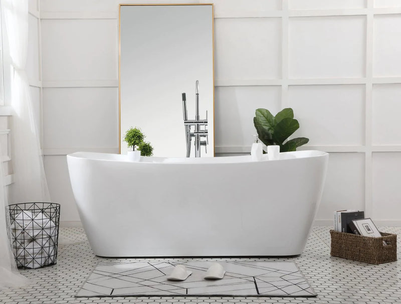 media image for harrieta 67 soaking bathtub by elegant furniture bt10467gw 9 299