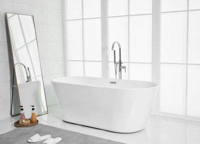 product image for odette 65 soaking roll top bathtub by elegant furniture bt10665gw 11 72
