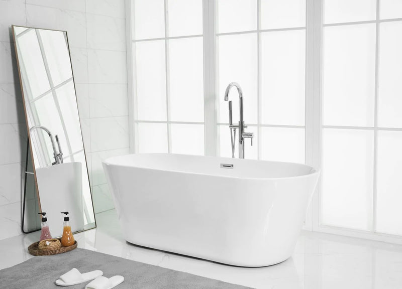 media image for odette 65 soaking roll top bathtub by elegant furniture bt10665gw 11 228