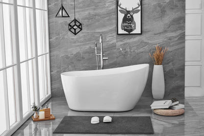 product image for chantal 54 soaking single slipper bathtub by elegant furniture bt10854gw 9 76