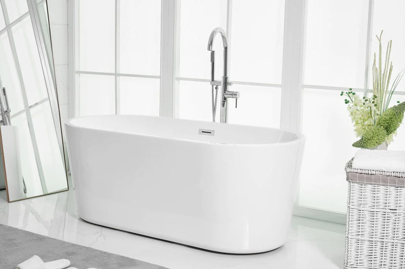 media image for odette 59 soaking roll top bathtub by elegant furniture bt10659gw 11 285