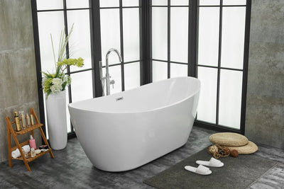 product image for ines 72 soaking double slipper bathtub by elegant furniture bt10372gw 11 76