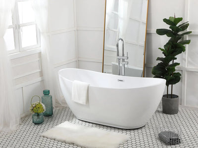 product image for ines 67 soaking bathtub by elegant furniture bt10367gw 11 50