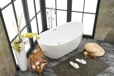 product image for ines 54 soaking double slipper bathtub by elegant furniture bt10354gw 12 58
