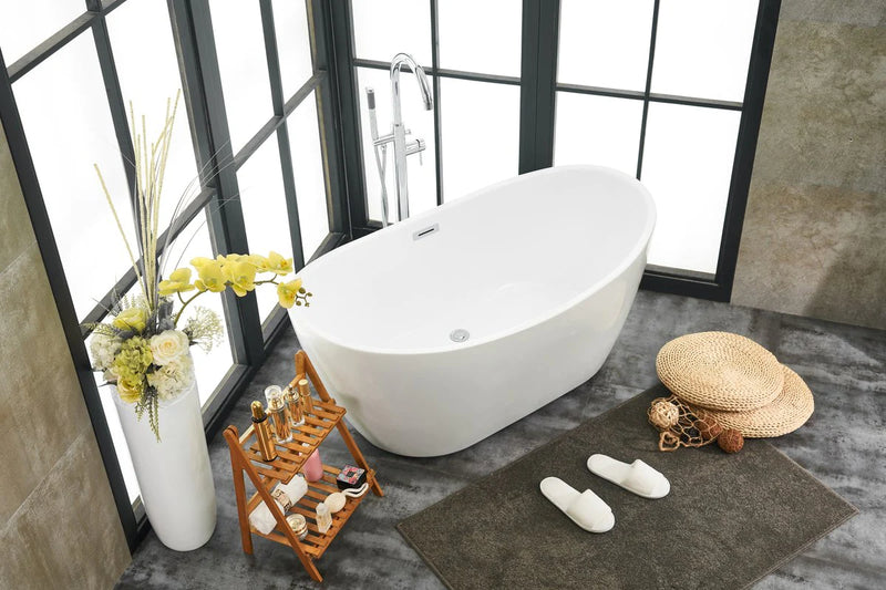 media image for ines 54 soaking double slipper bathtub by elegant furniture bt10354gw 12 24