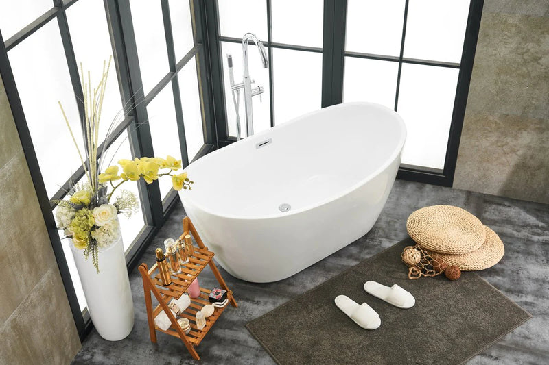 media image for ines 54 soaking double slipper bathtub by elegant furniture bt10354gw 12 212