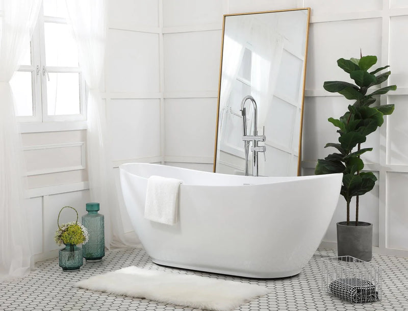 media image for ines 67 soaking bathtub by elegant furniture bt10367gw 10 256
