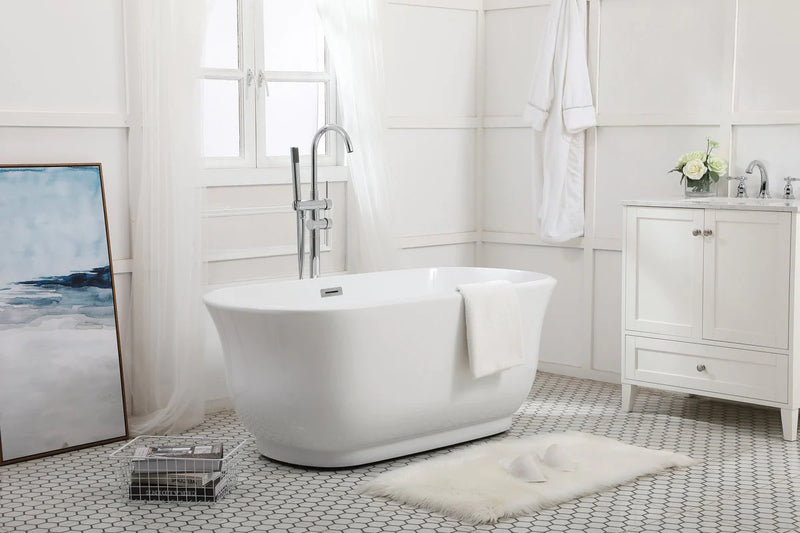 media image for coralie 59 soaking bathtub by elegant furniture bt10259gw 10 266
