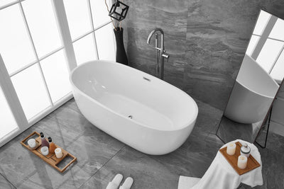 product image for allegra 67 soaking roll top bathtub by elegant furniture bt10767gw 12 5