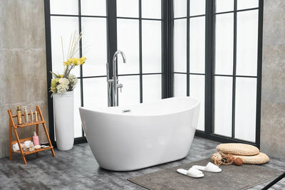 product image for ines 54 soaking double slipper bathtub by elegant furniture bt10354gw 10 30