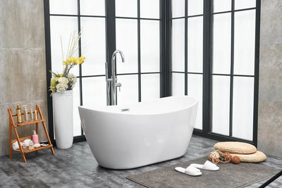 product image for ines 54 soaking double slipper bathtub by elegant furniture bt10354gw 10 48