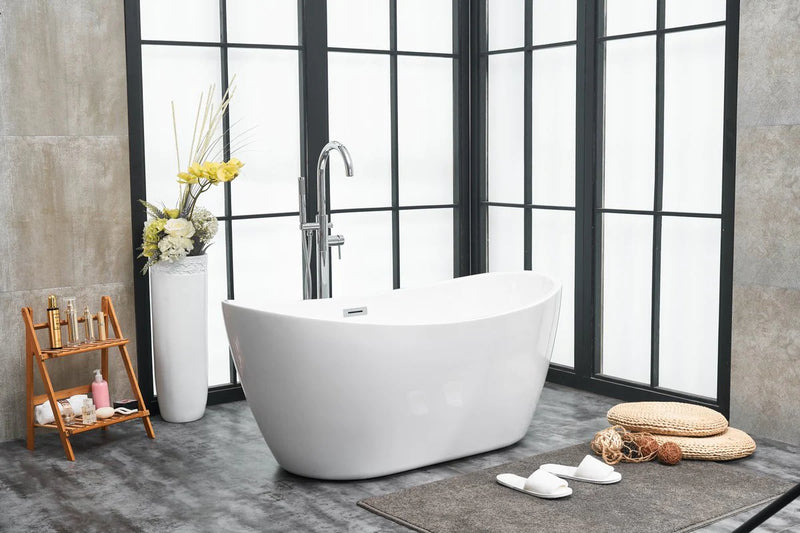 media image for ines 54 soaking double slipper bathtub by elegant furniture bt10354gw 10 253
