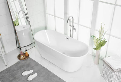 product image for odette 65 soaking roll top bathtub by elegant furniture bt10665gw 12 54