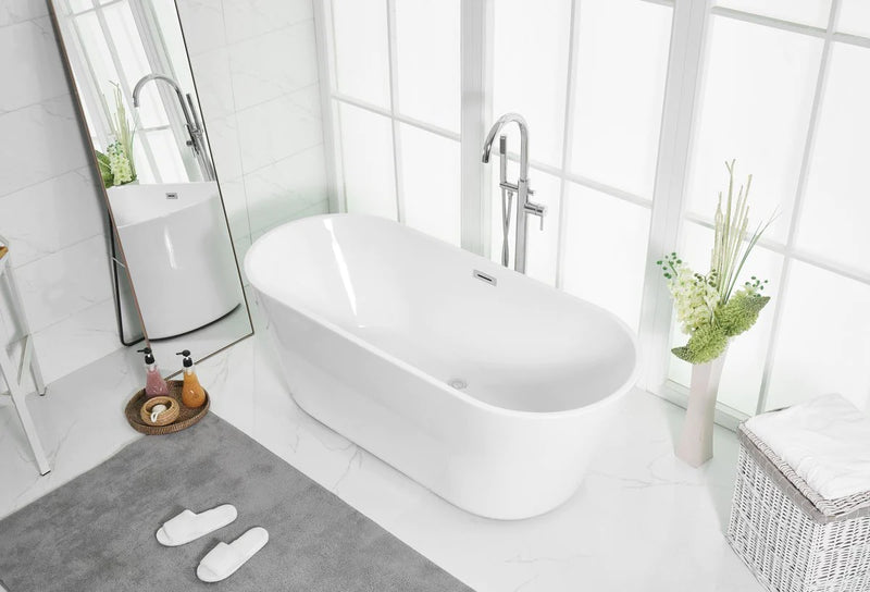 media image for odette 65 soaking roll top bathtub by elegant furniture bt10665gw 12 255