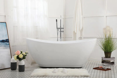 product image for ines 62 soaking bathtub by elegant furniture bt10362gw 9 35