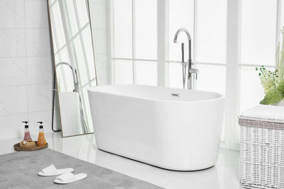 product image for odette 59 soaking roll top bathtub by elegant furniture bt10659gw 10 58