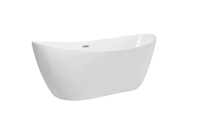 product image for ines 72 soaking double slipper bathtub by elegant furniture bt10372gw 2 72
