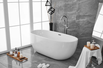 product image for allegra 67 soaking roll top bathtub by elegant furniture bt10767gw 11 19