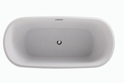 product image for coralie 59 soaking bathtub by elegant furniture bt10259gw 4 91