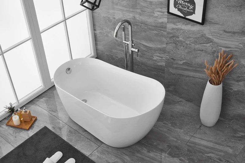 media image for chantal 54 soaking single slipper bathtub by elegant furniture bt10854gw 12 210