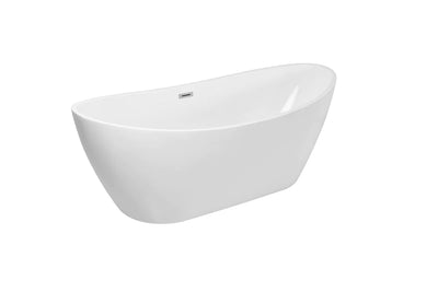 product image for ines 72 soaking double slipper bathtub by elegant furniture bt10372gw 3 40