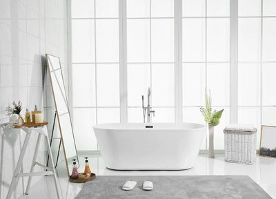 product image for odette 65 soaking roll top bathtub by elegant furniture bt10665gw 9 48