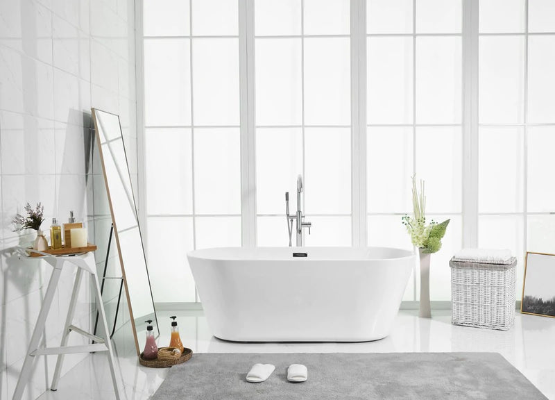 media image for odette 65 soaking roll top bathtub by elegant furniture bt10665gw 9 22