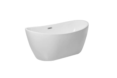 product image for ines 54 soaking double slipper bathtub by elegant furniture bt10354gw 3 45