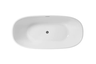 product image for allegra 70 soaking roll top bathtub by elegant furniture bt10770gw 4 2