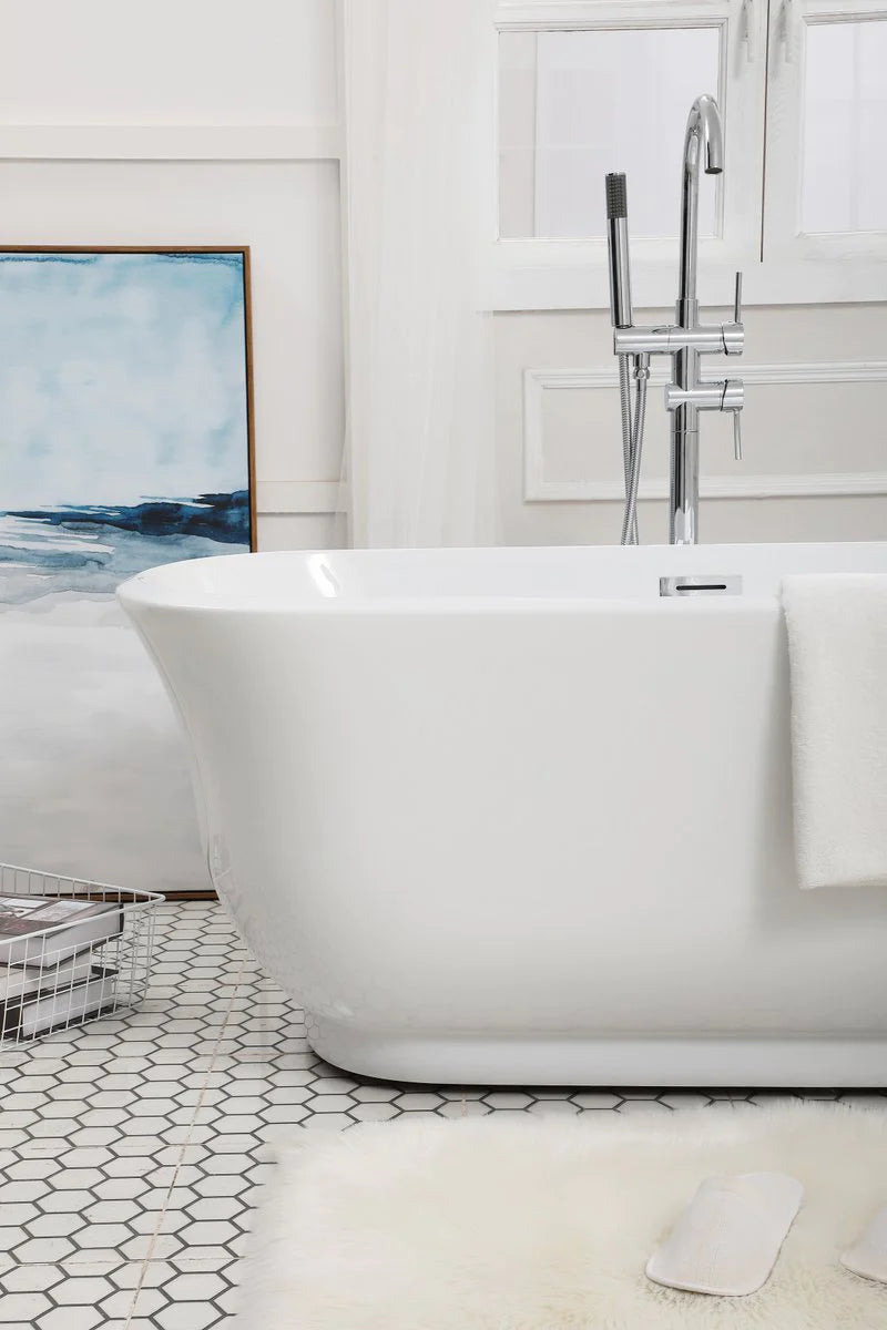 media image for coralie 59 soaking bathtub by elegant furniture bt10259gw 14 255