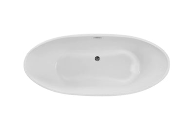 product image for ines 72 soaking double slipper bathtub by elegant furniture bt10372gw 4 22