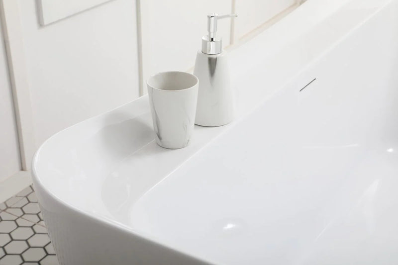 media image for harrieta 59 soaking bathtub by elegant furniture bt10459gw 15 221