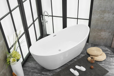 product image for ines 72 soaking double slipper bathtub by elegant furniture bt10372gw 12 91