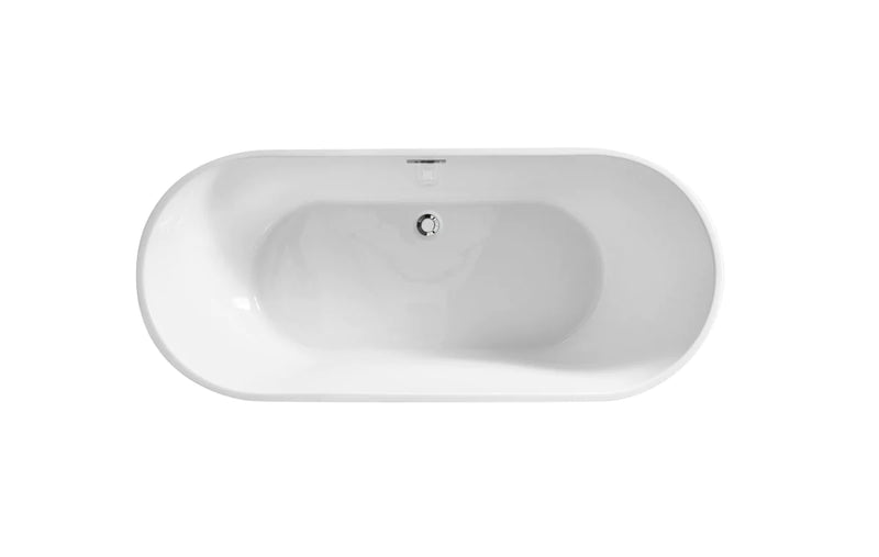 media image for odette 65 soaking roll top bathtub by elegant furniture bt10665gw 4 211
