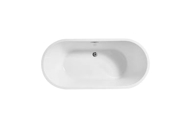 product image for odette 59 soaking roll top bathtub by elegant furniture bt10659gw 4 9
