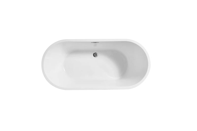 media image for odette 59 soaking roll top bathtub by elegant furniture bt10659gw 4 255
